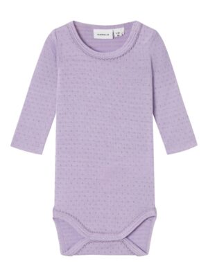 Husia r langærmet body - Purple Rose - 74