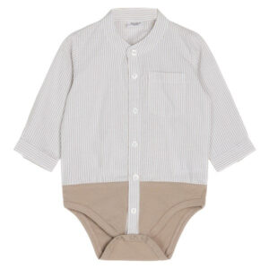 Hust & Claire Baby Bertil Skjortebody Cement NOOS - Str. 92