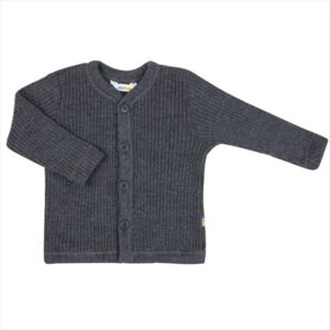 Joha Uld Rib Gråmeleret Cardigan - Str. 90
