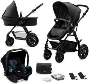 Kinderkraft MOOV 3-in-1 Mink Pro Kombivogn, Black