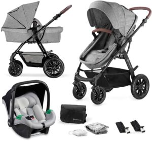 Kinderkraft MOOV 3-in-1 Mink Pro Kombivogn, Grey Melange