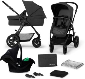 Kinderkraft MOOV CT 3-in-1 Mink Pro Kombivogn, Black