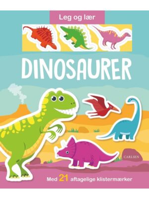 Leg og lær: Dinosaurer - med aftagelige klistermær - Børnebog - Board books