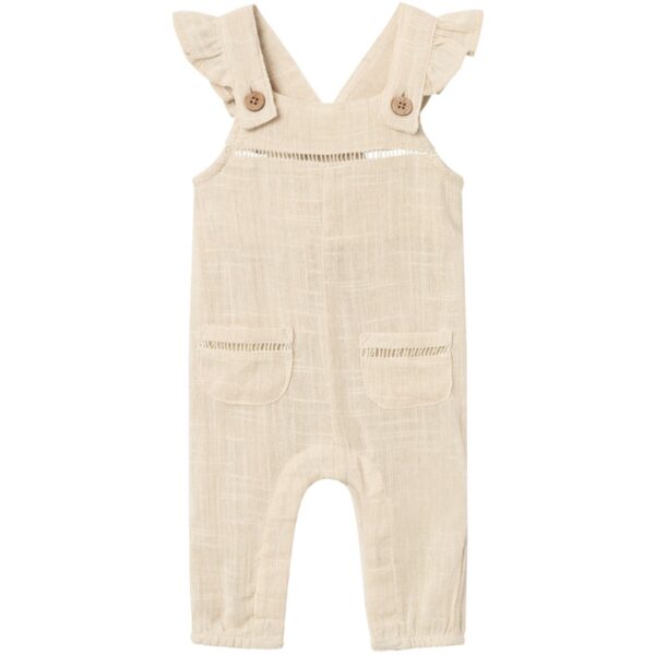 Lil'Atelier Bleached Sand Halla Løs Overall - Str. 74