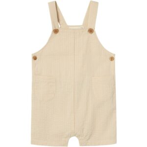 Lil'Atelier Bleached Sand Homan Løse Overall Shorts - Str. 56