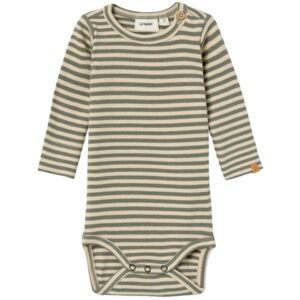 Lil'Atelier Fog Agave Green Stripes Gago Slim Body Noos - Str. 56