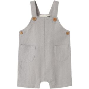 Lil'Atelier Limestone Homan Løse Overall Shorts - Str. 68
