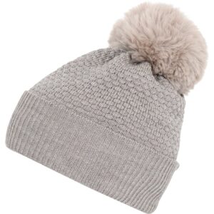 MP Danmark 97502 Oslo Uld Beanie - Fake Fur Light Brown Melange - Str. 47-49