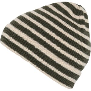 MP Danmark 97529 Bergen Uld Striped Beanie Ivy Green - Str. 47-49