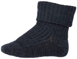 MP Strømper Uld Rib Dark Grey Melange