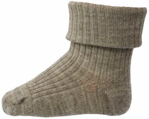 MP Strømper Uld Rib Light Brown Melange