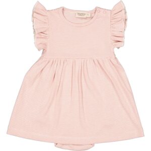 MarMar Modal Fine Rib Evening Sun Stripe Ramona Frill Body Kjole - Str. 1 år/80 cm