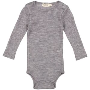 MarMar Wool Grey Melange Rib Bense Body - Str. 2 år/92 cm