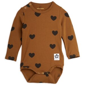 Mini Rodini Basic Hearts Brown Body - Str. 56/62 cm