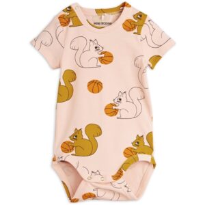 Mini Rodini Pink Squirrels Aop Body - Str. 56/62 cm