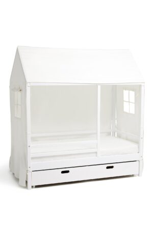 Minitude Nordic Jax Husseng 70x140, Sengehimmel & BabyMatex Madras Soft Plus + Sengeskuffe, Hvid