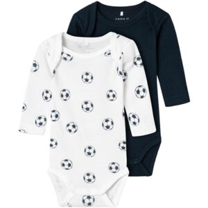 Name it Bright White Football Body 2-pak Noos - Str. 86
