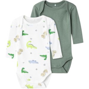 Name it Laurel Wreath Wild Lime Dino Body 2-pak Noos - Str. 74
