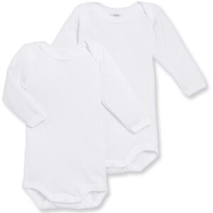 Petit Bateau Lot 2 Bodies ML Hvid - Str. 3M / 60cm