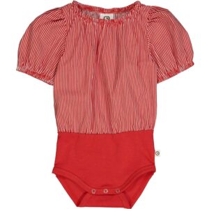 Poplin pufærme body - Balsam cream/Apple red - 62