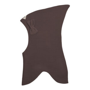 Racing Kids Top Elefanthue Uld/Bomuld m. Sløjfe 3-lags Chocolate Brown - Str. XS/3-9 mdr