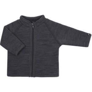 Smallstuff Uld Cardigan med Lynlås Dark Grey - Str. 56-62
