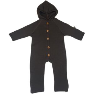 Smallstuff Uld Heldragt med Knapper og Hætte Brown - Str. 92-98