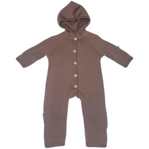 Smallstuff Uld Heldragt med Knapper og Hætte Rose Brown - Str. 68-74