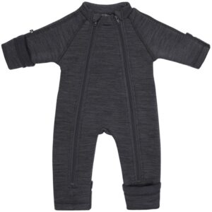 Smallstuff Uld Heldragt med Lynlås Dark Grey - Str. 56-62