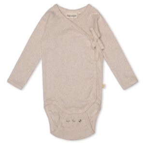 That's Mine Light Brown Melange Becca Slå-Om Baby Body - Str. 0 mdr/50 cm