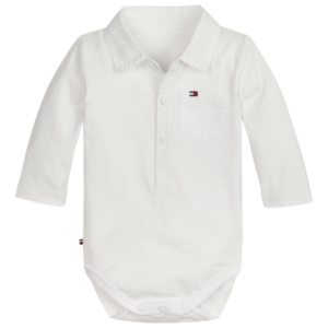 Tommy Hilfiger Baby Boy Poplin Body L/S Bright White - Str. 92 cm/2 år