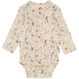 Uld/Bamboo Body Langærmet AOP - Off White - 86