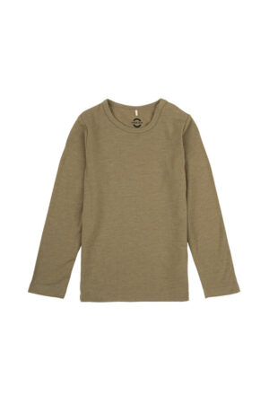 Uld/Bamboo Top Langærmet - DRIED HERB - 68