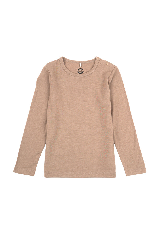 Uld/Bamboo Top Langærmet - WARM TAUPE - 62 Uld/Bamboo Top Langærmet - WARM TAUPE - 62
