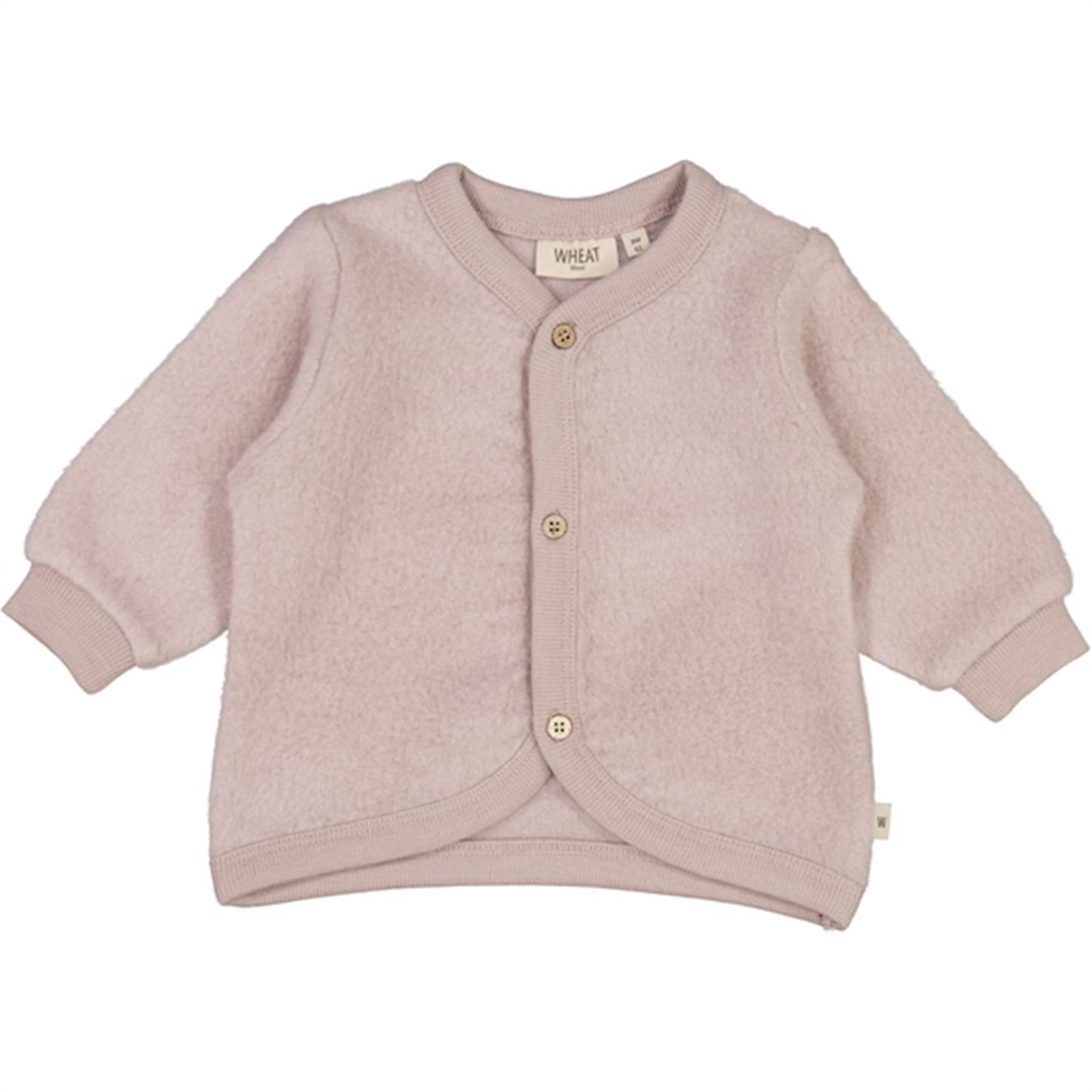 Wheat Uld Fleece Dark Powder Cardigan - Str. 3 mdr Wheat Uld Fleece Dark Powder Cardigan - Str. 3 mdr