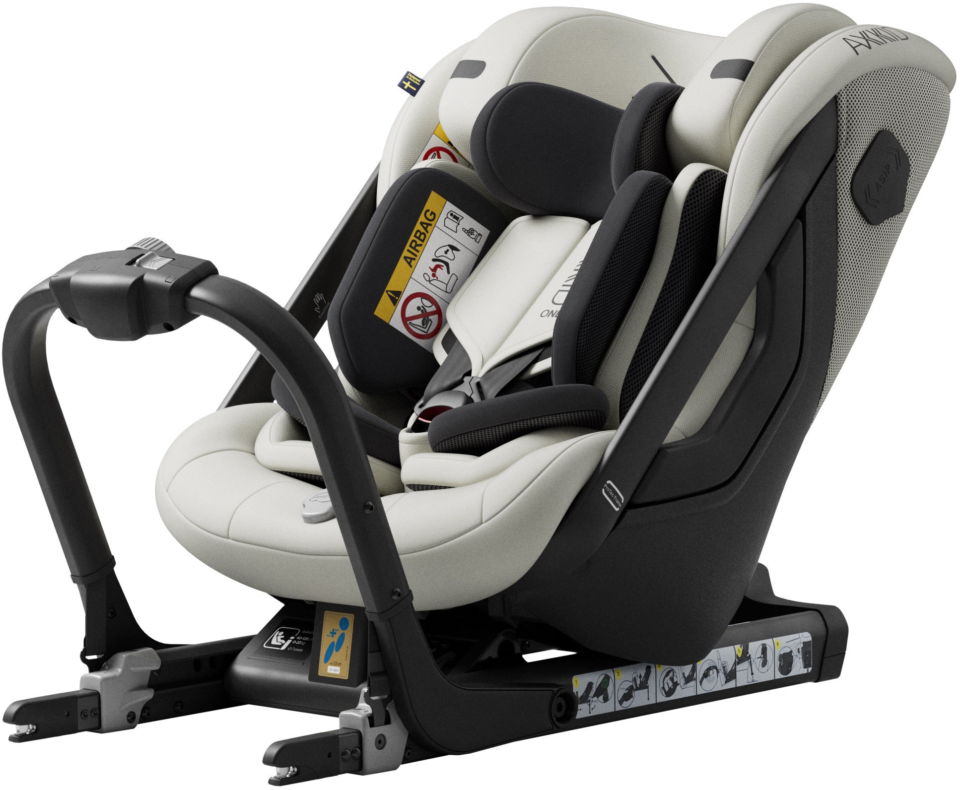 Axkid One+ 3 Bagudvendt Autostol, Beachgrass Beige Axkid One+ 3 Bagudvendt Autostol, Beachgrass Beige