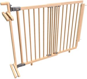 BabyDan Adjust Pro Sikkerhedsgitter til Trappe Baluster Edition, Wood, Børnegitter