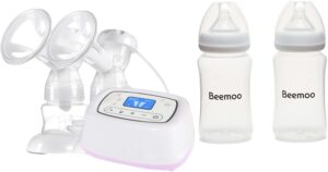 Beemoo CARE Elektrisk Brystpumpe Dobbelt inkl. Flasker 240 ml