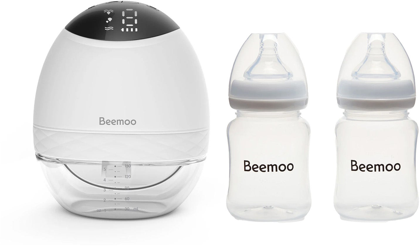 Beemoo CARE Wearable LED Elektrisk Brystpumpe Single inkl. Flasker 180 ml 2-pak Beemoo CARE Wearable LED Elektrisk Brystpumpe Single inkl. Flasker 180 ml 2-pak