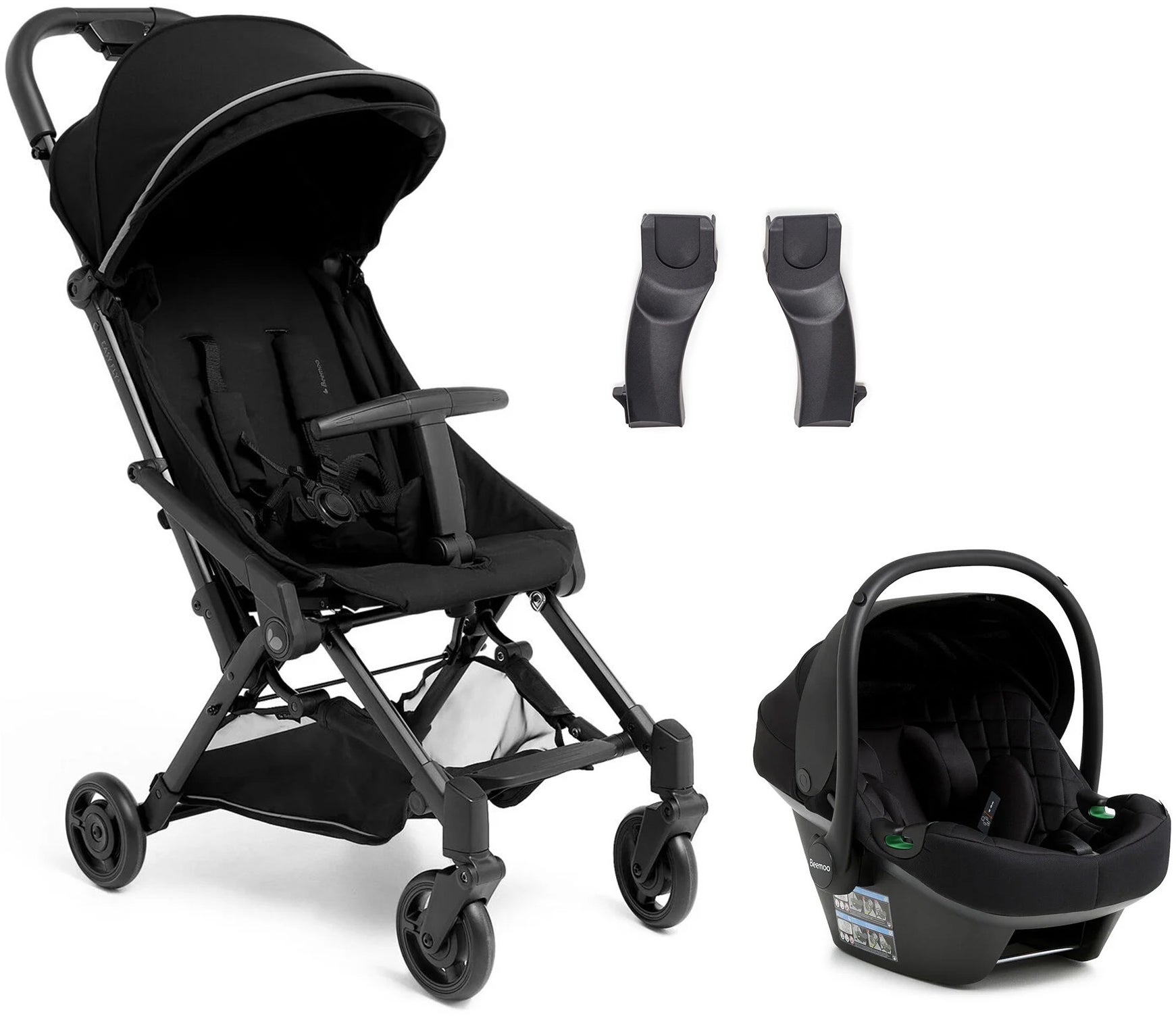 Beemoo Easy Fly 4 Klapvogn inkl Route i-Size Autostol Baby, Jet Black/Black Stone Beemoo Easy Fly 4 Klapvogn inkl Route i-Size Autostol Baby, Jet Black/Black Stone
