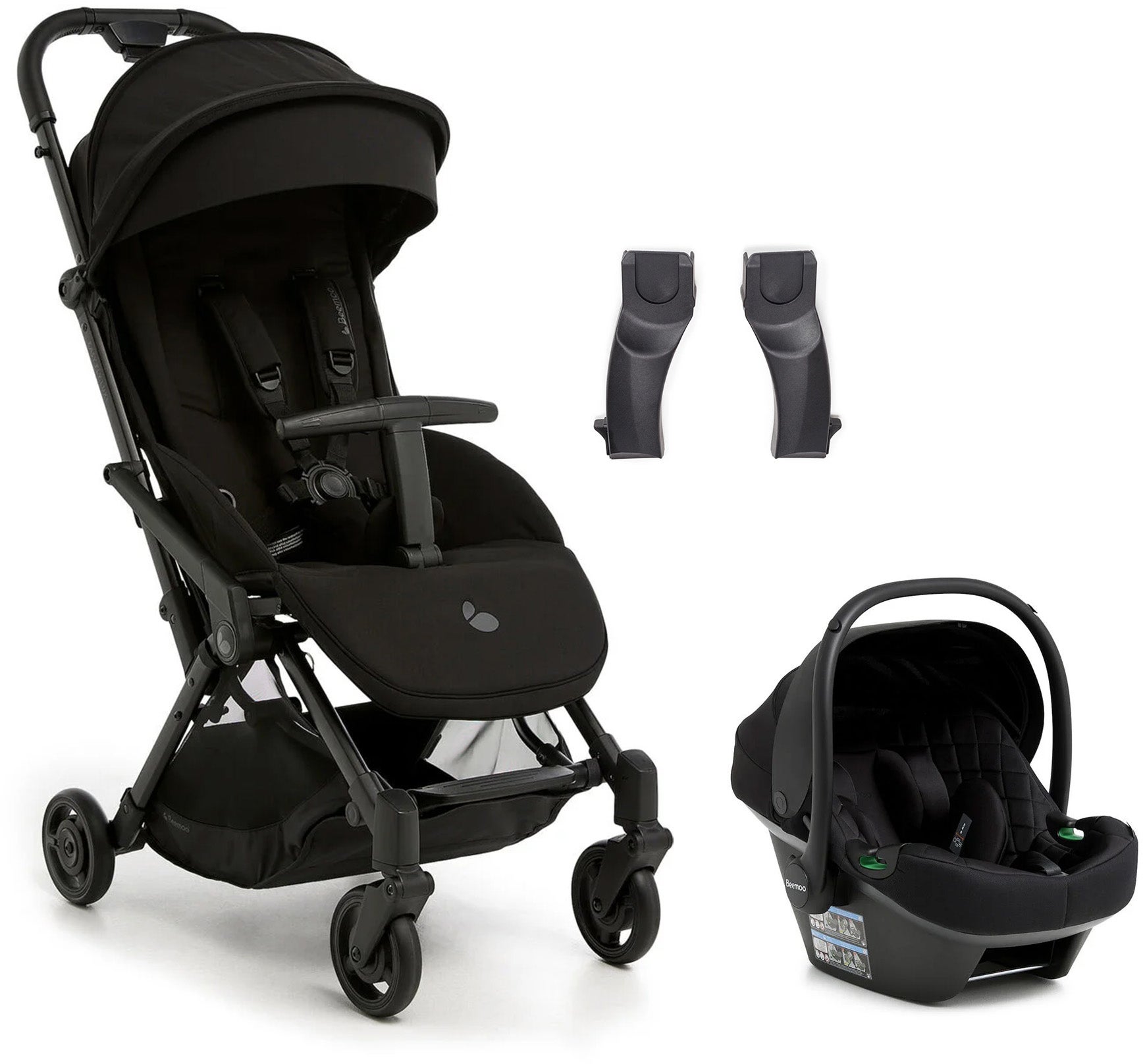 Beemoo Easy Fly Lux 4 Klapvogn inkl Route i-Size Autostol Baby, Jet Black/Black Stone Beemoo Easy Fly Lux 4 Klapvogn inkl Route i-Size Autostol Baby, Jet Black/Black Stone