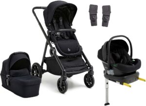 Beemoo Pro Multi 2 Duovogn inkl. Route i-Size Autostol Baby & Base, Coffee Black/Black Stone