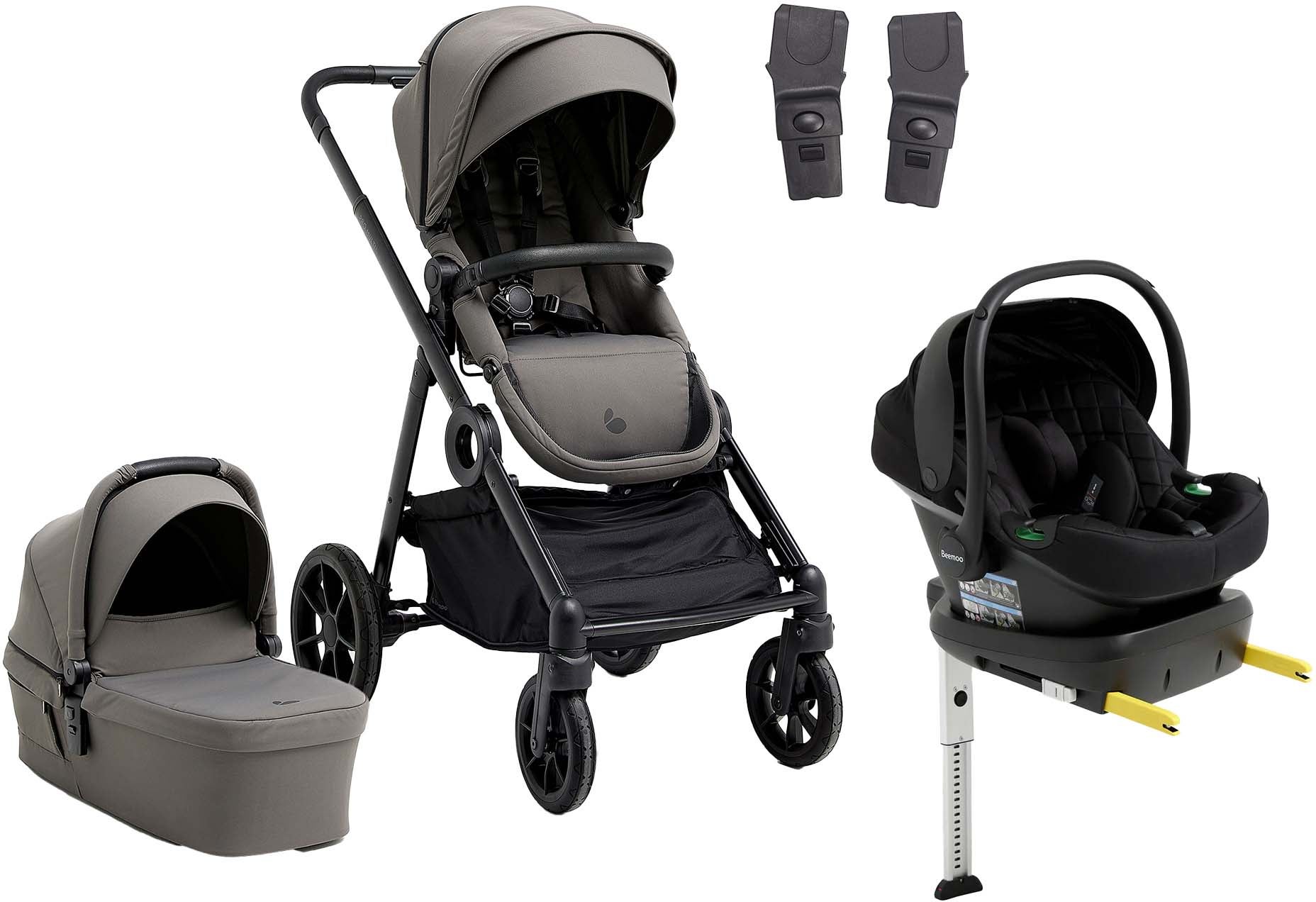 Beemoo Pro Multi 2 Duovogn inkl. Route i-Size Autostol Baby & Base, Mocha Grey/Black Stone Beemoo Pro Multi 2 Duovogn inkl. Route i-Size Autostol Baby & Base, Mocha Grey/Black Stone