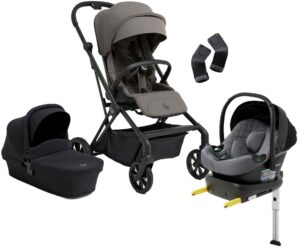 Beemoo Pro Twist Duovogn inkl. Beemoo Route Autostol Baby & Base, Mocha Grey/Mineral Grey