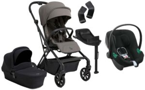 Beemoo Pro Twist Duovogn inkl. Cybex Aton B2 Autostol Baby & Base, Mocha Grey/Volcano Black