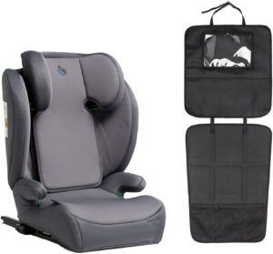 Beemoo Ride i-Size Autostol ISOFIX inkl. 3-i-1 Sædebeskytter, Mineral Grey/Black