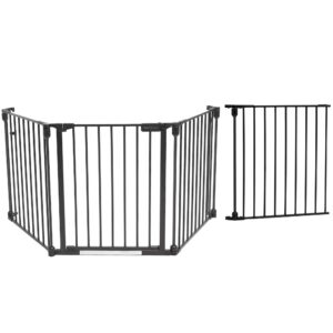 Beemoo SAFE Protect Skruegitter/rumdeler 3 Sektioner inkl. Forlængerdel 60 cm, Black