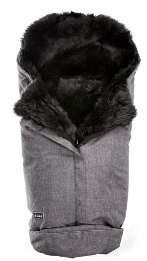 Bozz Lammeskindskørepose Langhåret, Grey Melange/Grey