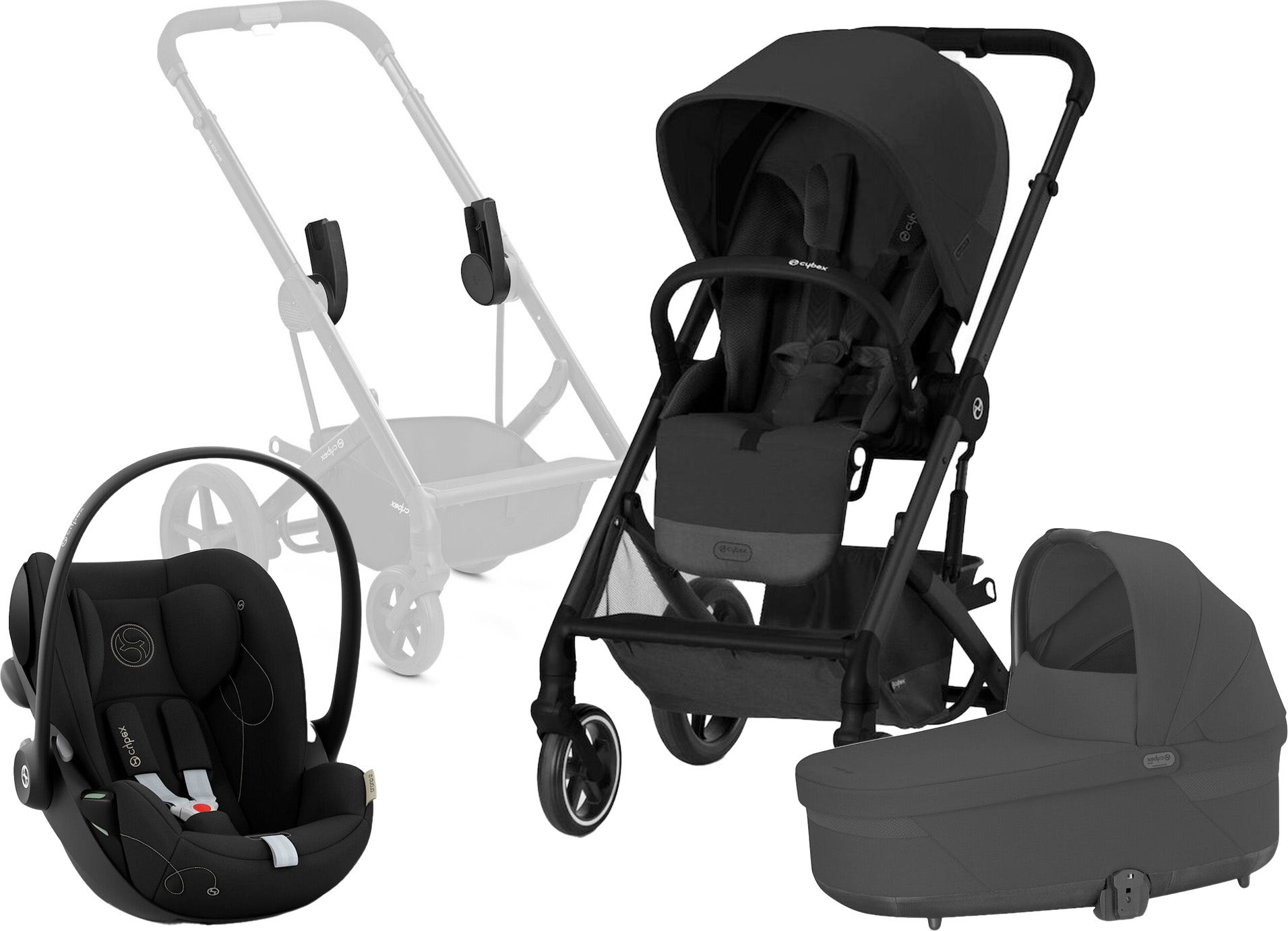 Cybex BALIOS S Lux Duovogn inkl. Cloud G & Base, Moon Black/Black Cybex BALIOS S Lux Duovogn inkl. Cloud G & Base, Moon Black/Black