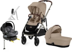 Cybex GAZELLE S Duovogn inkl. Beemoo Route Autostol Baby & Base, Almond Beige/Mineral Grey